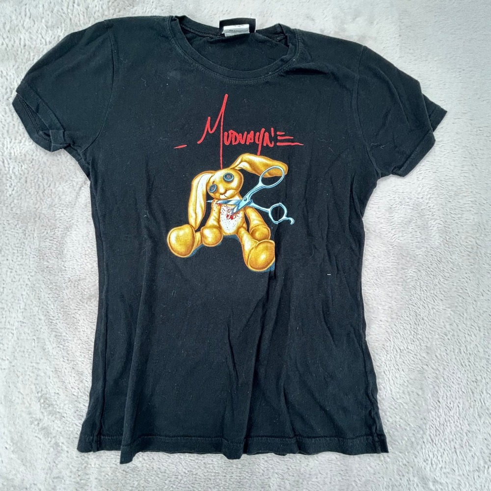 2004 Mudvayne Womens T Shirt Medium Black I Play With Scissors Preowned Band Tee
